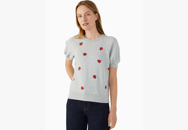 Apple-embroidered Pullover, Grey Melange, Product image number 0