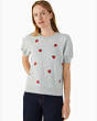 Apple-embroidered Pullover, Grey Melange, Product