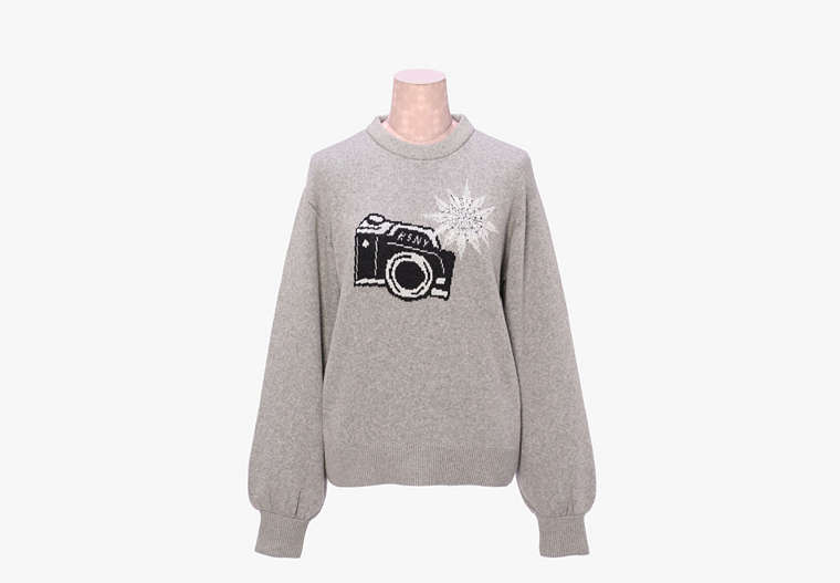 カメラ セーター, Grey Melange, Product image number 0