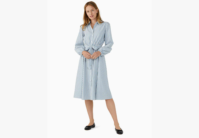 Lounge Stripe Shirtdress, Dusty Blue, Product image number 0