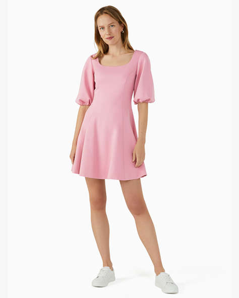 Ponte Puff-sleeve Dress, Dark Pink Sugar, ProductTile