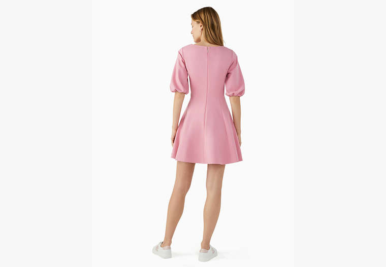 Ponte Puff-sleeve Dress, Dark Pink Sugar, Product