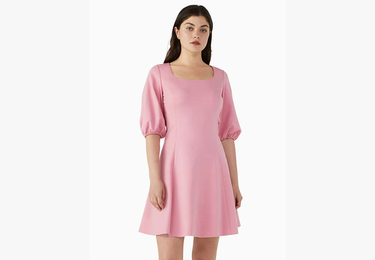 Ponte Puff-sleeve Dress, Dark Pink Sugar, Product