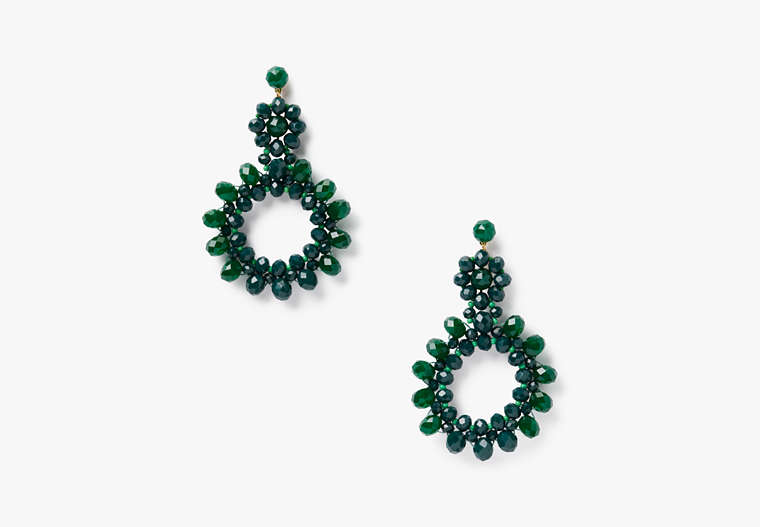 Marguerite Beaded Earrings, Green, Product