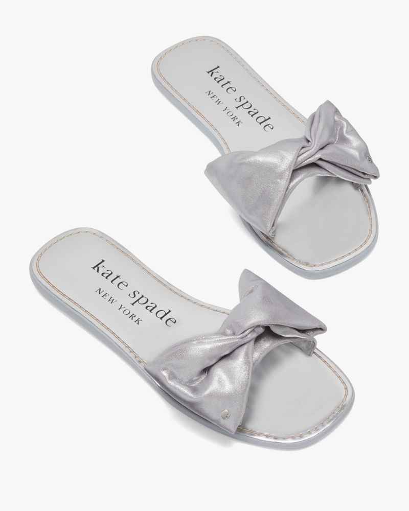 Shop Kate Spade Bikini Slide Sandals In Silver