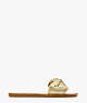 Bikini Bow Slide Sandals, Pale Gold, ProductTile
