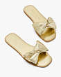 Bikini Bow Slide Sandals, Pale Gold, Product