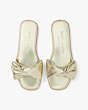 Bikini Bow Slide Sandals, Pale Gold, Product