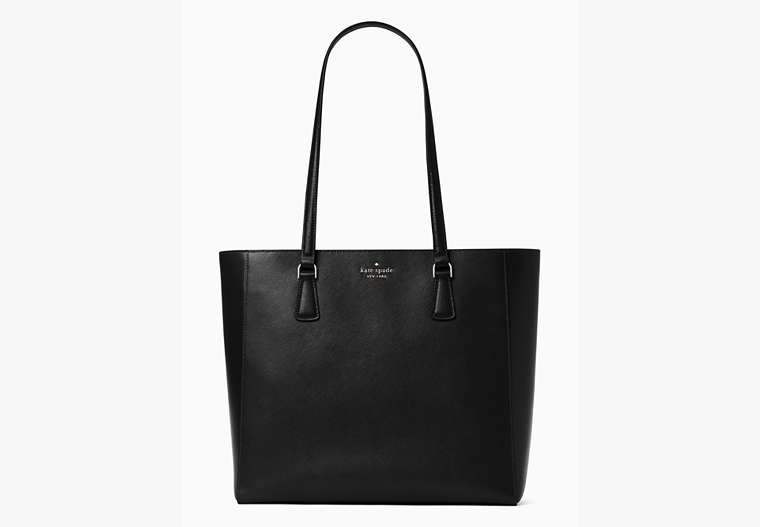 Perry Leather Laptop Tote, Black, Product image number 0
