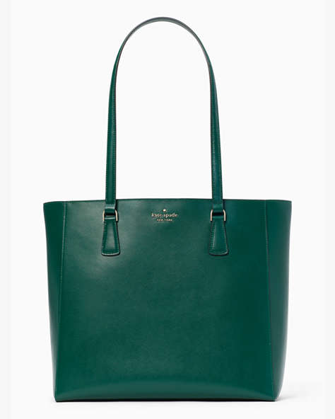 Perry Leather Laptop Tote, Deep Jade, ProductTile