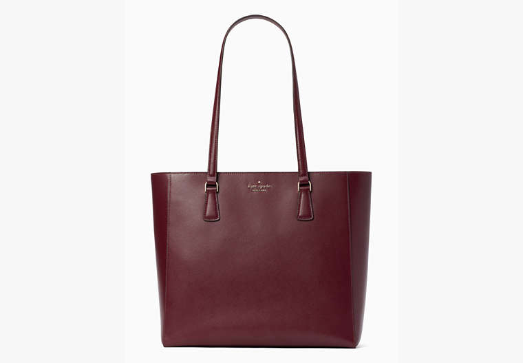 Kate Spade,perry leather laptop tote,Deep Berry image number 0
