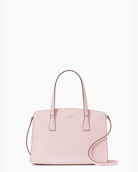 Perry Leather Medium Satchel, Chalk Pink, ProductTile