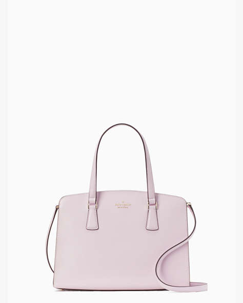 Perry Leather Medium Satchel, Pale Amethyst, ProductTile