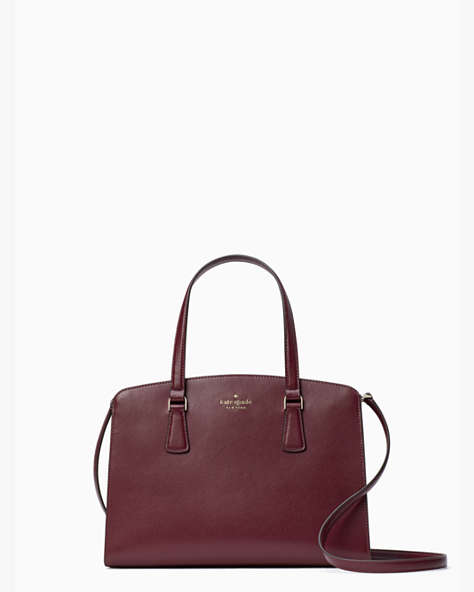 Perry Leather Medium Satchel, Deep Berry, ProductTile
