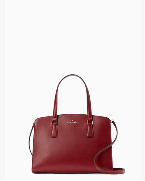 Perry Leather Medium Satchel, Red Currant, ProductTile