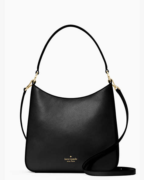 Perry Leather Shoulder Bag, Black, ProductTile