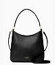 Perry Leather Shoulder Bag, Black, Product