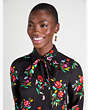 Autumn Floral Silk-blend Shirtdress, Black, Product
