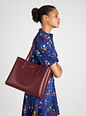 all day dot pop printed crossgrain leather large tote, , s7productThumbnail