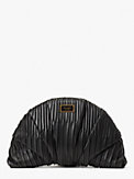 patisserie pleated smooth leather 3d croissant clutch, , s7productThumbnail