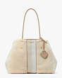 Everything Racing Stripe Faux Shearling Large Tote, , Product