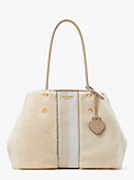 everything racing stripe faux shearling large tote, , s7productThumbnail