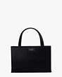 Sam Icon Leather Small Tote, Black, Product