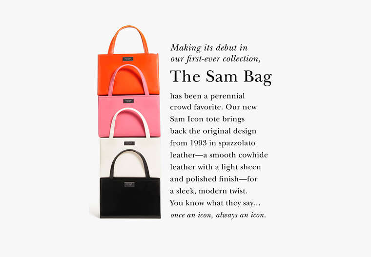 Sam Icon Leather Small Tote, Feather Pink, Product