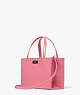 Sam Icon Leather Small Tote, Feather Pink, ProductTile