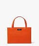 Sam Icon Leather Small Tote, Fiery Orange, ProductTile