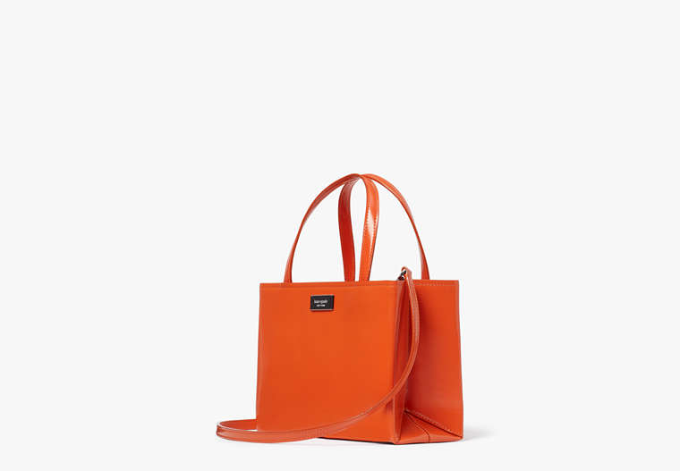 Sam Icon Leather Small Tote, Fiery Orange, Product