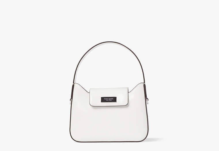 Sam Icon Leather Mini Hobo Bag, True White, Product