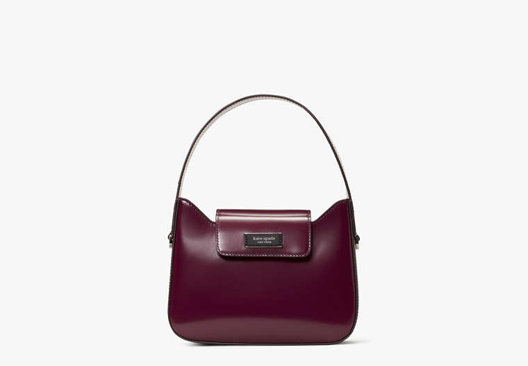 Sam Icon Leather Mini Hobo Bag, Persephone Purple, Product