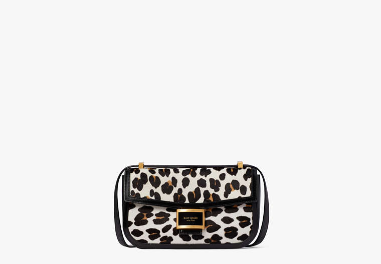 Kate Spade,Katy Leopard Haircalf Medium Convertible Shoulder Bag,Medium,Cream Multi image number 0