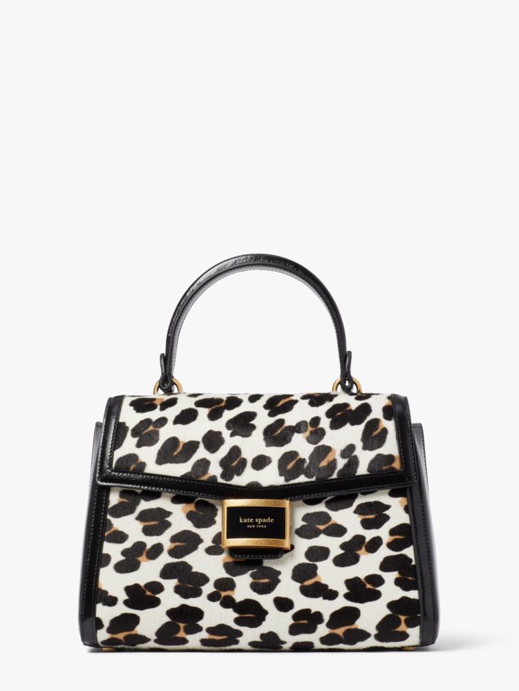Katy Leopard Haircalf Medium Top-handle Bag