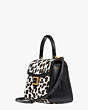 Katy Leopard Haircalf Medium Top-handle Bag, Cream Multi, Product