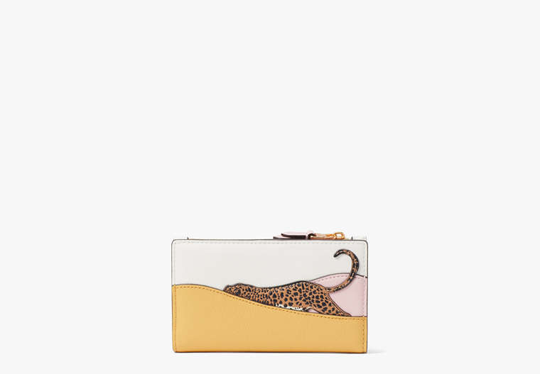Lucy Leopard Small Slim Bifold Wallet, Wild Senna Multi, Product
