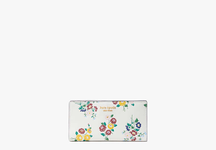 Morgan Bouquet Toss Embossed Slim Bifold Wallet, Halo White Multi, Product