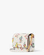 Morgan Bouquet Toss Embossed Flap Chain Wallet, Halo White Multi, Product