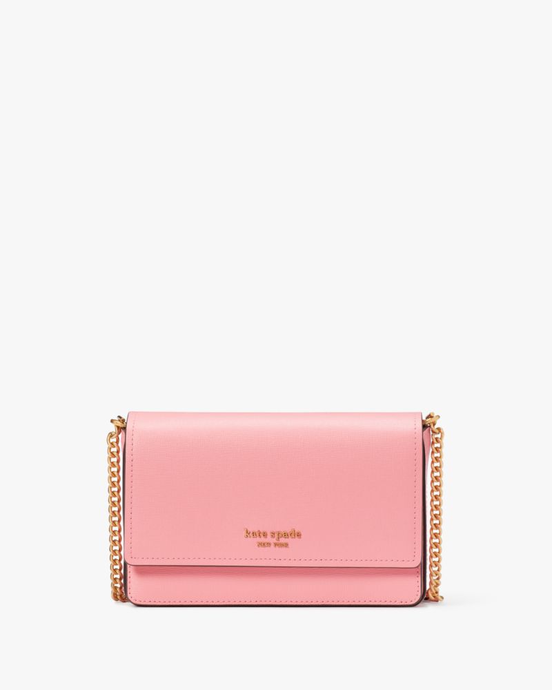 Kate Spade Morgan Flap Chain Wallet In Salmon Pink