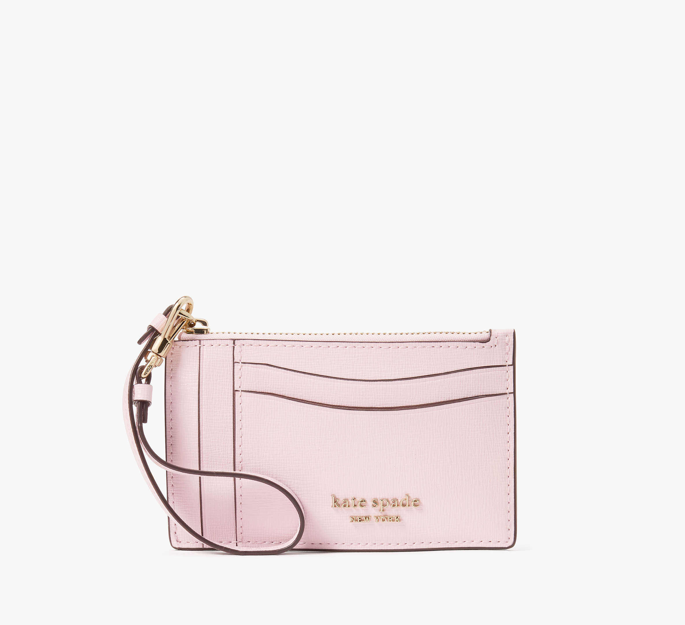 Shop Kate Spade Morgan Card Case Wristlet In Shimmer Pink