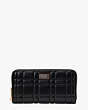 Evelyn Quilted Zip-around Continental Wallet, Black, Product