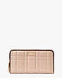 Evelyn Quilted Zip-around Continental Wallet, Milk Tea, Product