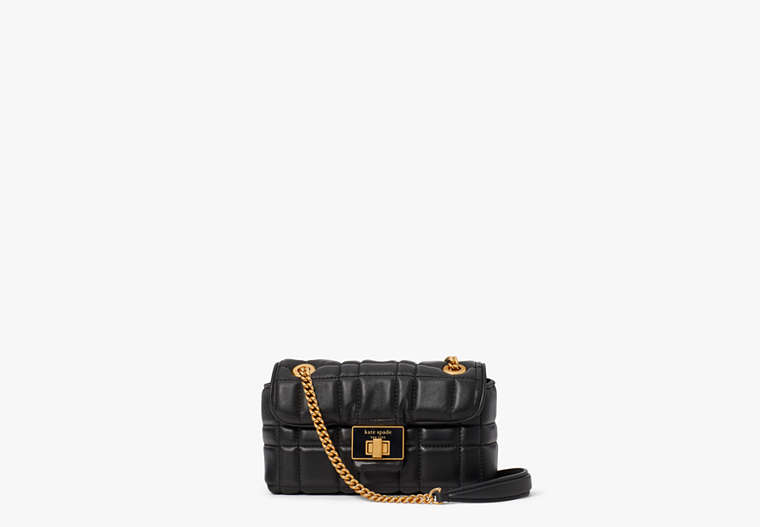 Evelyn Quilted Small Shoulder Crossbody, Black, Product