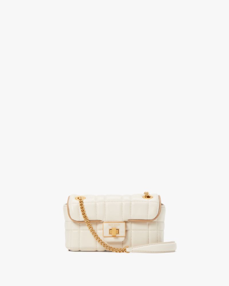 Kate Spade New York Katy Colorblock Textured Leather Flap Chain Crossbody Bag - Halo White Multi