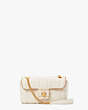 Evelyn Quilted Small Shoulder Crossbody, Ivory, Product