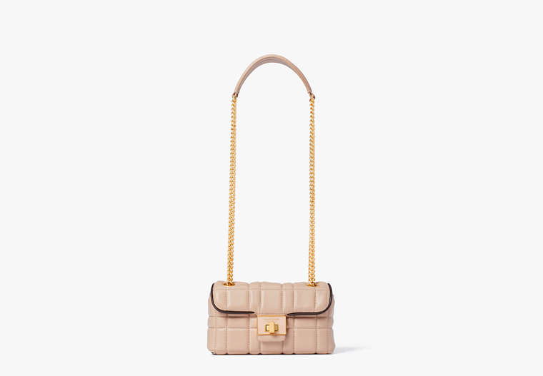 Evelyn Quilted Small Shoulder Crossbody, Milk Tea, Product