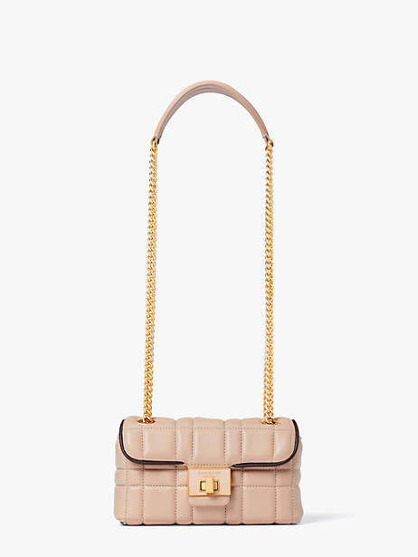 Kate Spade Evelyn Quilted Small Shoulder Crossbody In Milk Tea