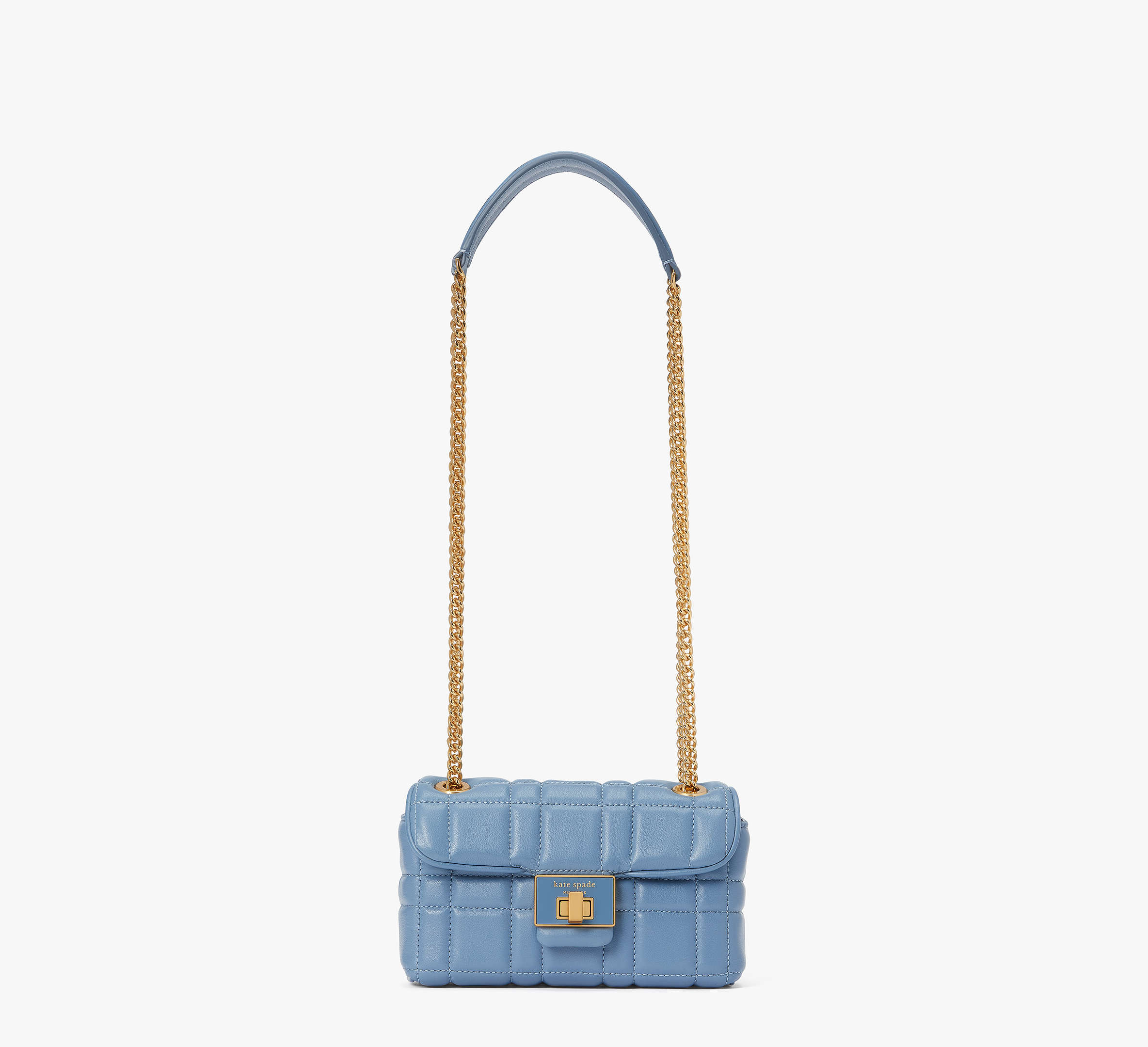 Kate Spade Evelyn Quilted Small Shoulder Crossbody In Manta Blue