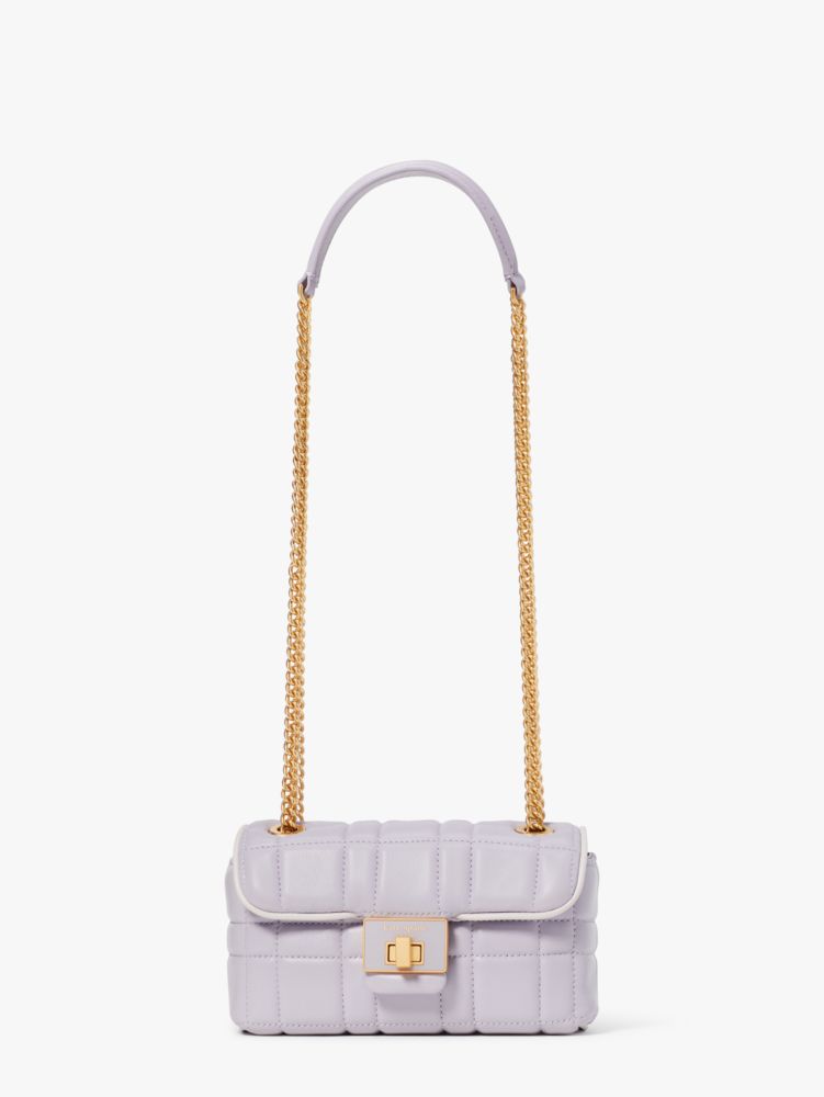 Kate Spade Evelyn Quilted Small Shoulder Crossbody In Lavender Cream